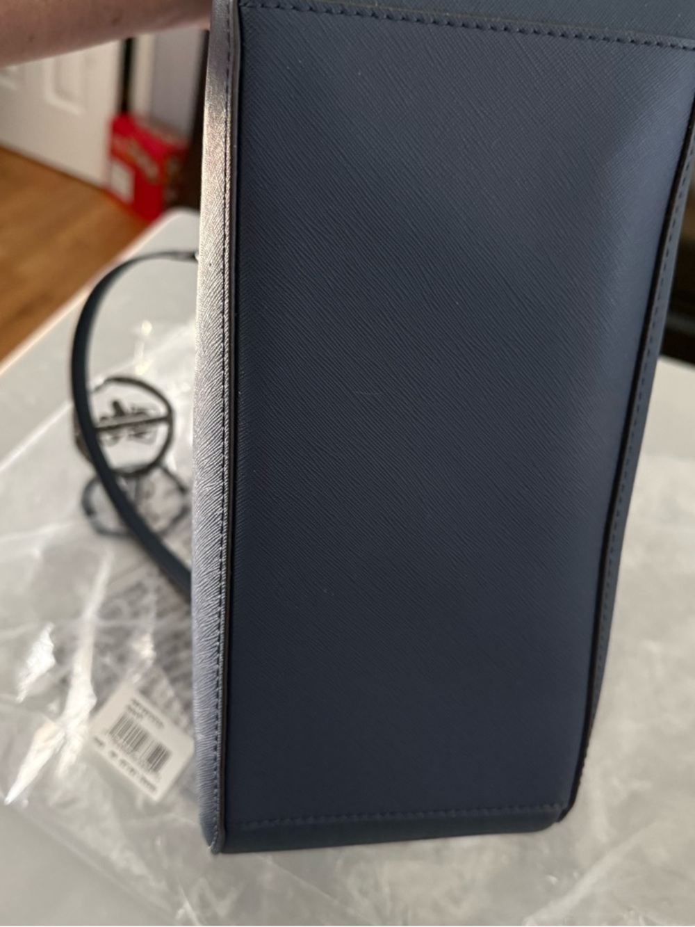 Michael Kors Navy Saffiano Tote with Silver Hardware NWT - Picture 3 of 5
